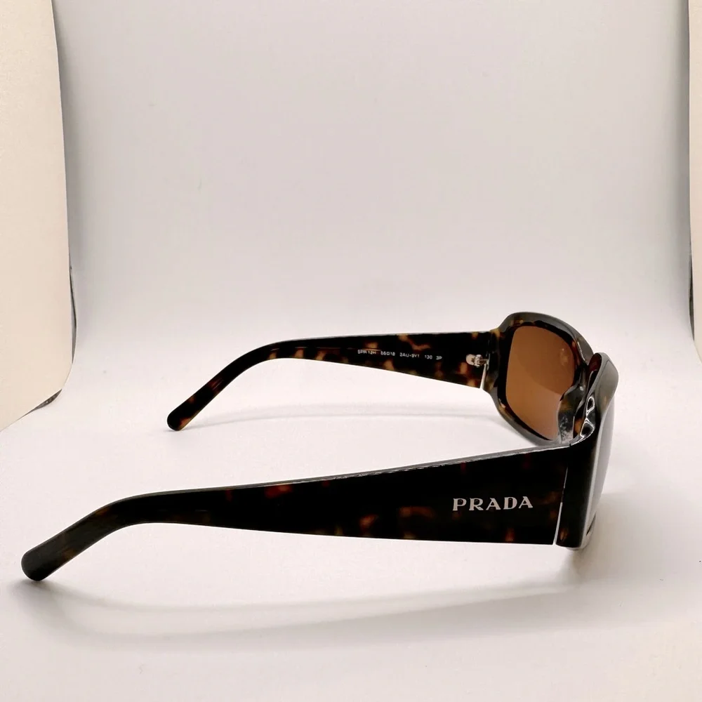 Prada Havana Brown Tortoise Shell Polarized Sunglasses with gold lenses - EUC - Picture 6 of 10